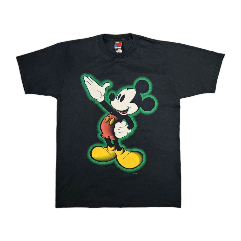 Vtg 90s Mickey Mouse‎ Shirt L Resort Wear Travel Vacation Glowing Disney World